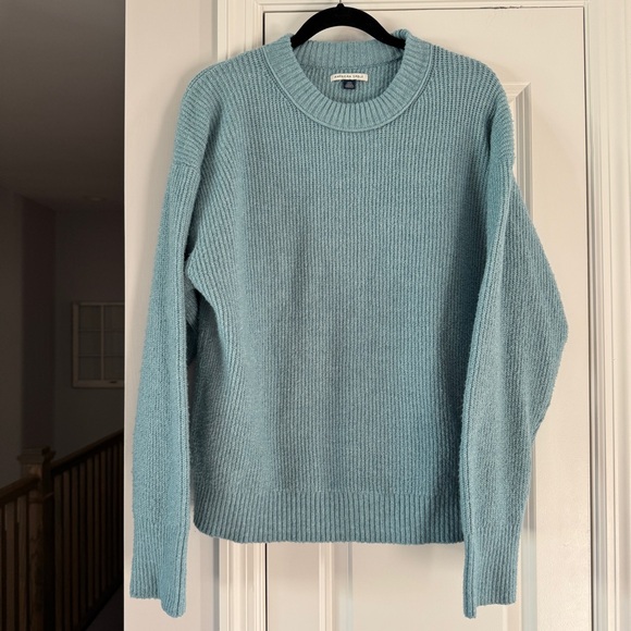 American Eagle Teal Blue Ribbed Sweater - Size Large - Gently Used - Picture 1 of 4